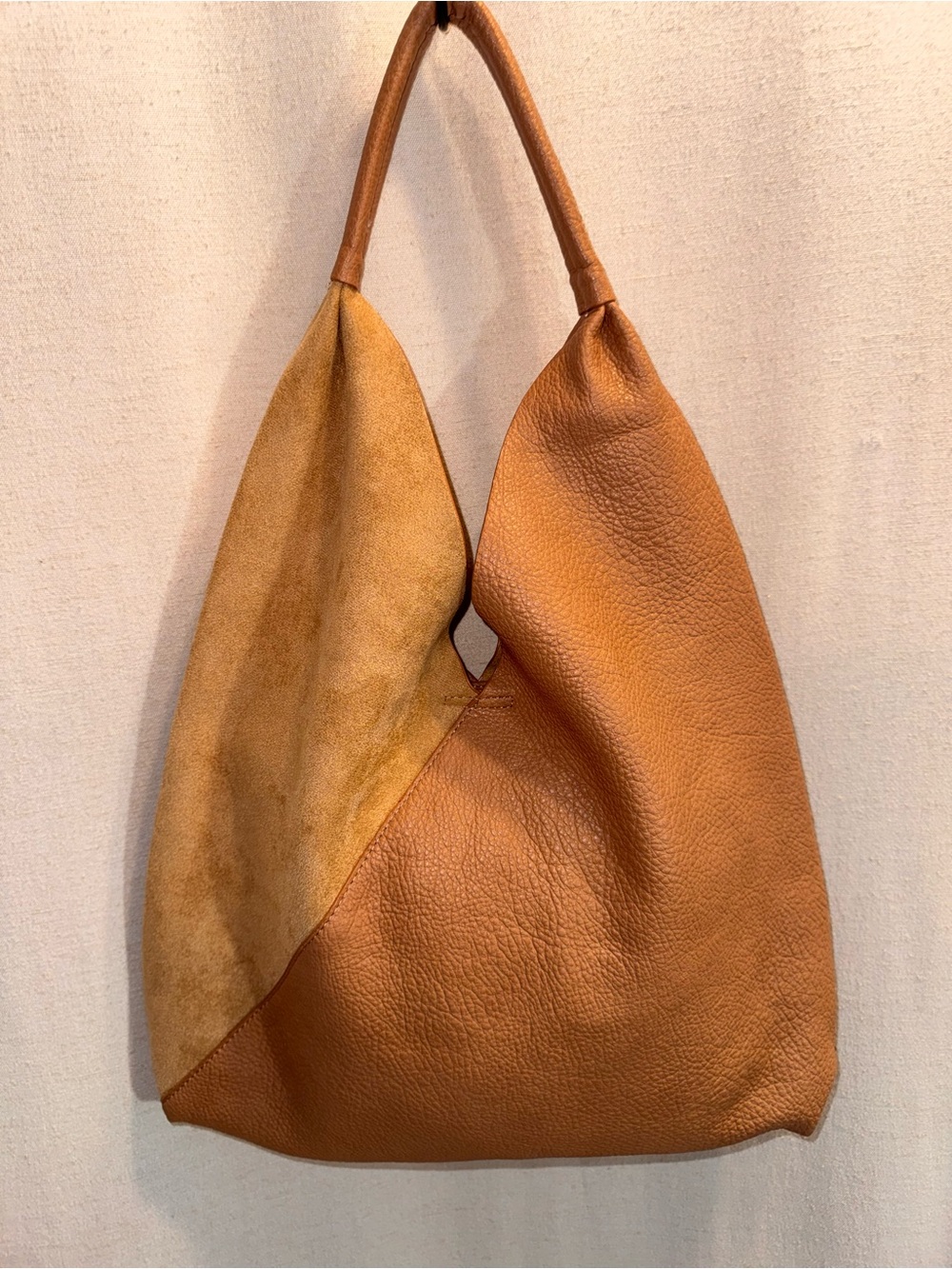 SHIRALEAH Vegan Leather Suede Hobo Bag Tan